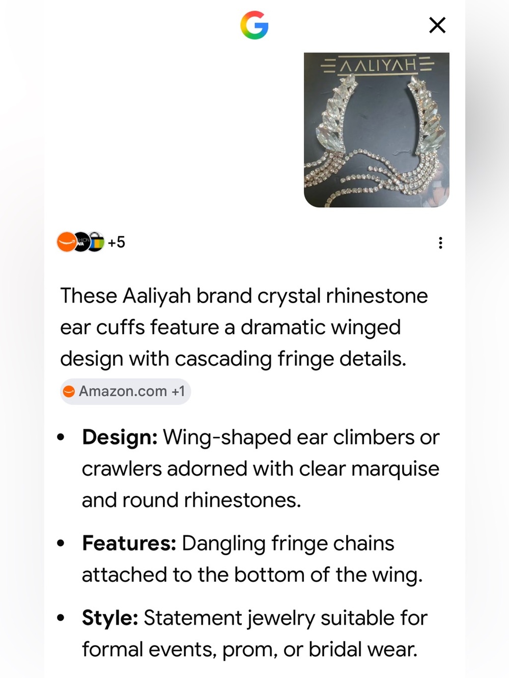 #2577** Aaliyah Crystal Drop Fringe Earrings - Clear/Silver - Picture 7 of 17
